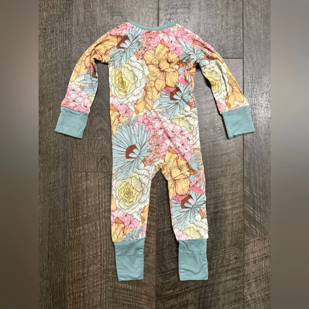 Baby Girl Bamboo Zipper Sleeper- Floral Print 3-6m